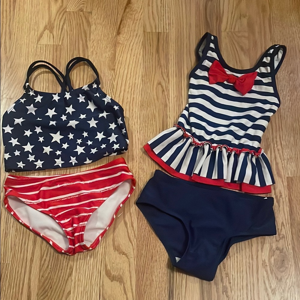 Patriotic Star and Stripe Swimsuit Sets